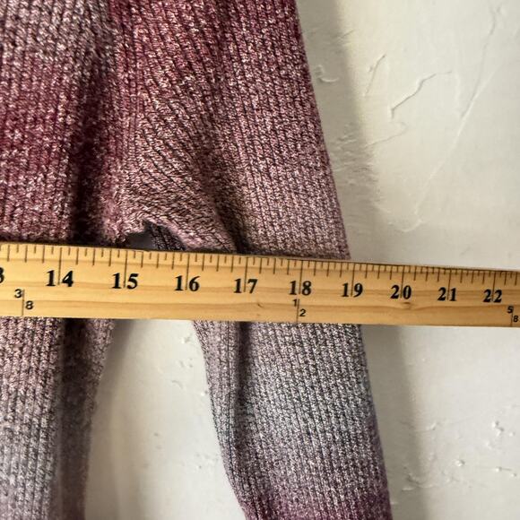 IN San Francisco Sweater Y2k Large Knit Ruffle Mock Neck Pullover Ombre Fall - Picture 5 of 8